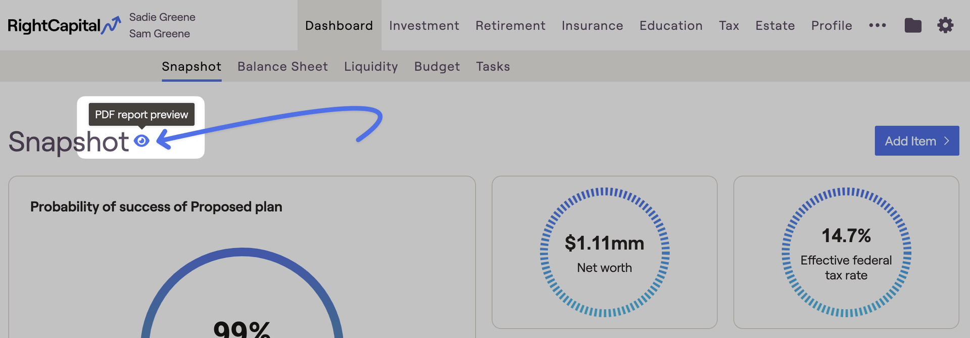 Snapshot Module - RightCapital Help Center